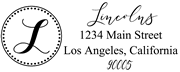 Solid Line and Dot Border Letter L Monogram Stamp Sample